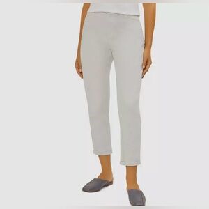 #160 Three Dots Women's White Roll Cuff Twill Denim Pants